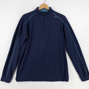 Tasc Performance MOSOtech Shirt Mens Medium Blue Quarter Zip Mock Neck Layering